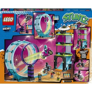 LEGO 60361 City Stuntz Ultimate Stunt Driver Provocare Cascadorii 3 in 1 pentru 1 sau 2 jucatori Actiune cu 2 motociclete de jucarie cu volant pentru  - Img 7