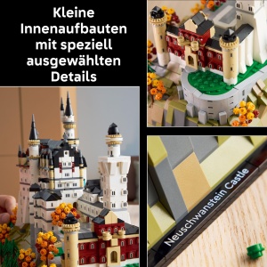 LEGO Architecture Schloss Neuschwanstein 21063 Set de Constructie 3455 Piese Decorativ - Img 5
