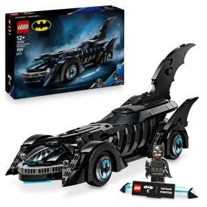 LEGO DC Batman Forever Batmobil Supererou Vehicul cu Minifigurina - cu cockpit care se deschide si interior detaliat - Cadou pentru baieti cu varsta d