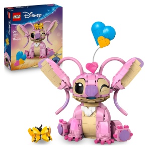 LEGO | Disney Angel - Jucarie de constructie Lilo & Stitch - Figurina construibila cu 3 inimioare si fluture - Cadou pentru fete si baieti cu varsta de 9 ani si peste si fani adulti ai serialului TV - 43257