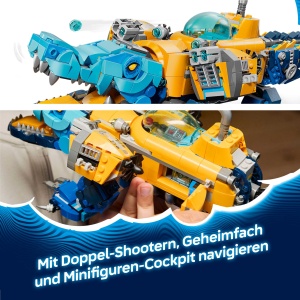 LEGO DREAMZzz 71512 Set 2-in-1 Krokodil U-Boot Transformabil 1107 Piese - Img 5