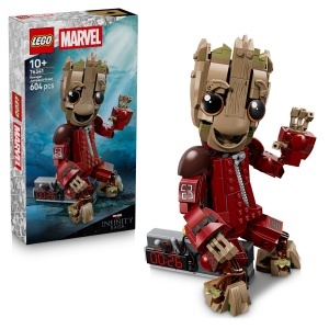 LEGO Groot 76341 Ravager Outfit Figurina Super Erou 604 Piese pentru Copii si Fani Marvel