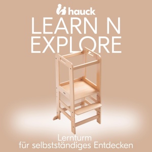 Lern Tower Montessori Hauck cu Baza Ajustabila, Din Lemn de Fag, 1-6 Ani - Img 3