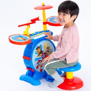 Lexibook K610PA PAW Patrol Helper on Four Paws Chase Kit de tobe pentru copii, sunet de tobe digital adevarat, claviatura cu 8 note, mufa MP3, scaun inclus, albastru/rosu - Img 7