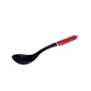 Lingura de lemn KitchenAid, rezistenta la caldura, inox, rosu