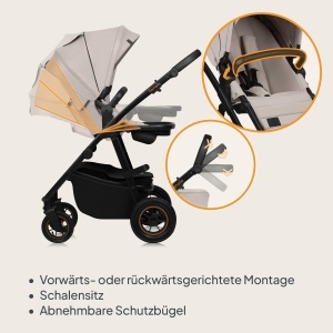 Lionelo Amber Plus 3 in 1 Carucior Multifunctional pentru Copii cu Roti 360deg si Protectie UPF50 - Img 5