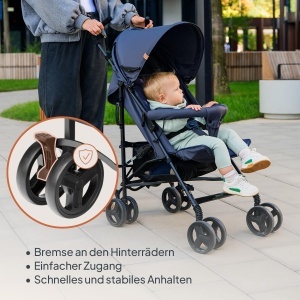 LIONELO Elia Buggy carucior pliabil mic de pana la 15 kg reglare spate si suport pentru picioare plasa de tantari cos de cumparaturi - Img 5