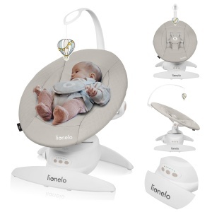 Lionelo Iris Electric Baby Bouncer 360o pivotant pentru bebelusi de pana la 9 kg Spatar reglabil, 5 viteze de cantarire Centura de siguranta antiderapanta, 12 melodii Cuier cu jucarie Ingrijirea bebelusului