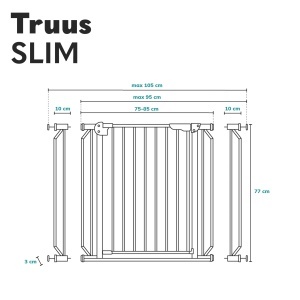 Lionelo Truus Slim Poarta de Siguranta Reglabila 75-105 cm Sistem de Blocare Automata Inaltime 77 cm - Img 8