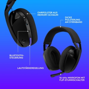 Logitech G321 LIGHTSPEED Gaming Headset Wireless Negru Bluetooth 20h Autonomie - Img 8