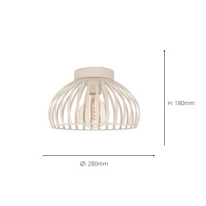 Lustra metalica EGLO Mogano 3, diametru 28 cm, E27, culoare bej - Img 2