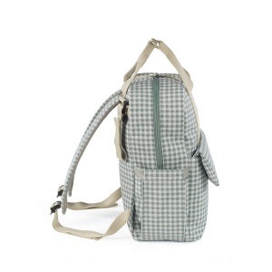 Mama care merge. Geanta scutece I Love Vichy pentru carucior, versatila, cu manere scurte si bretele de umar, verde, 37 x 28 x 12 cm - Img 3