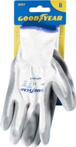 Manusi de lucru Goodyear din Nylon si Nitril, Marimea 8, AlbGri - Img 3