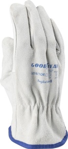 Manusi de lucru Goodyear din piele naturala, marimea 8, culoare alba
