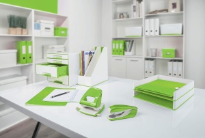 Mappita Leitz WOW, 2 Fachuri, Nylon, Abwashabil, Verde, 23 x 15 cm - Img 5