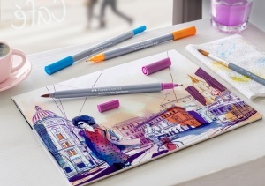 Marker dual Faber-Castell Goldfaber Aqua, 18 culori, apa, 0.4 mm - Img 4