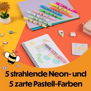 Marker neon BIC Highlighter Grip Decor, 10 culori, cu grip din cauciuc - Img 2