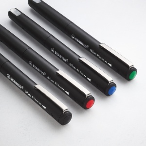 Marker STABILO drver, 0.8 mm, set 4 culori, design elegant negru - Img 7