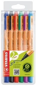 Marker STABILO GREENpoint, varf 0.8 mm, 6 culori disponibile, material biobazat