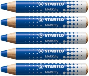Marker STABILO MARKdry pentru Whiteboard si Flipchart, cu mina groasa, abtiprinta, PEFC