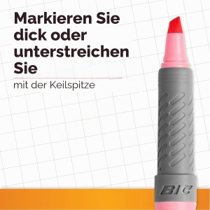 Marker Text BIC Briteliner Grip, 5 culori, cu varf lat si grip din cauciuc - Img 3