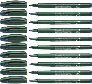 Marker tip stilou Schneider Topwriter 157, 0,8 mm, 10 bucati, culoare albastra