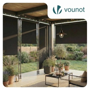 Markiza verticala VOUNOT 200x310 cm, cu manivela, protectie UV, culoare antracit - Img 7