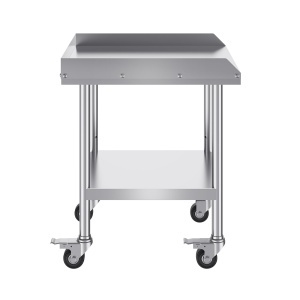 Masa de lucru din inox VEVOR SKT610, 61x61 cm, cu 4 roti, design ergonomic - Img 9