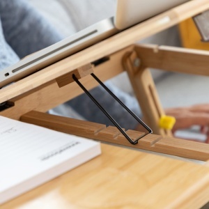 Masa multifunctionala pliabila InnovaGoods bambus reglabila pe inaltime ideala pentru laptop - Img 8