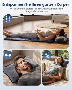 Masaj Comfier cu Functie de Calorifere, 10 Motoare de Vibratie, 4 Perne de Calorifere - Img 2