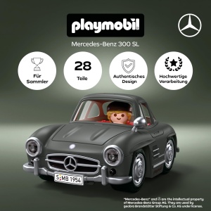 Masina de colectie PLAYMOBIL Mercedes-Benz 300 SL, design elegant, figurina inclusa - Img 2