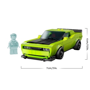 Masina de Constructie LEGO Speed Champions Dodge Challenger SRT Hellcat - 390 piese, 4 cm inaltime - Img 9