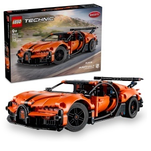 Masina de construit LEGO Technic Bugatti Chiron Pur Sport - 771 piese, cu motor W16 si usi mobile