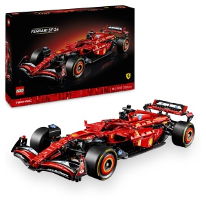 Masina de curse LEGO Technic Ferrari SF-24 F1 - Model de masina pentru adulti - Set de colectie de Formula 1 - Motor transmisie directie si DRS V6 la