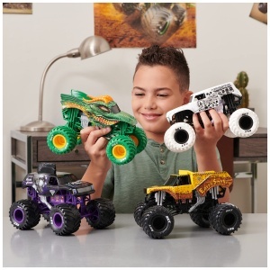 Masina de curse Monster Jam Classroom Crusher, 124, detalii autentice, culoare galbena - Img 6