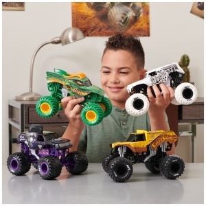 Masina de curse Monster Jam Megalodon, 124, cu suspensie si detalii autentice - Img 2