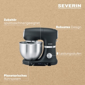 Masina de facut paine SEVERIN KM 3898, 1000 W, capacitate 5.5 L, negru mat - Img 5