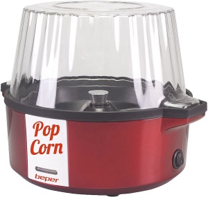 Masina de facut popcorn Beper P101CUD050, 700 W, antiaderenta, rosie - Img 1