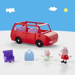 Masina de familie Peppa Pig, rosie, pentru 5 figurine, cu accesorii incluse - Img 3