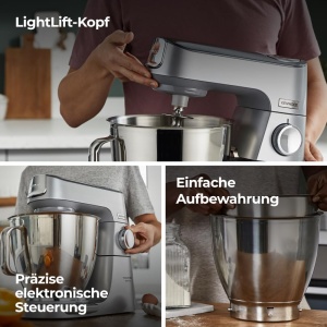 Masina de Gatit Kenwood Titanium Chef Baker XL KVL85.224SI, 1200W, 7L, Argintie - Img 4
