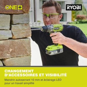 Masina de gaurit combinata cu acumulator RYOBI 18 V ONE+ R18PD2-242S (cutie de viteze cu 2 trepte, cuplu maxim 40 Nm, niveluri de cuplu 24, mandrina de gaurit 10 mm, incl. 1 x 4,0 Ah si 1 x 2,0 Ah si incarcator in geanta de scule) - Img 4