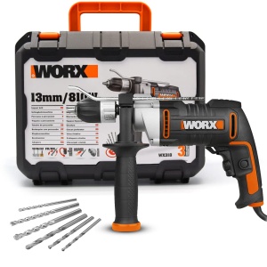 Masina de gaurit cu percutie WORX WX318, 810W, reglare viteza, accesorii incluse