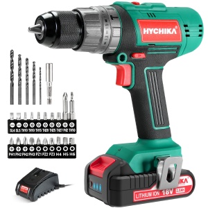 Masina de gaurit si insurubat HYCHIKA 18V 2Ah cu 27 accesorii si LED integrat - Img 1