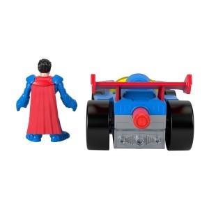 Masina de jucarie Fisher-Price Imaginext DC Super Friends Metal Force Supermobile figurina de actiune Superman inalta de aproximativ 76 cm si accesori - Img 4