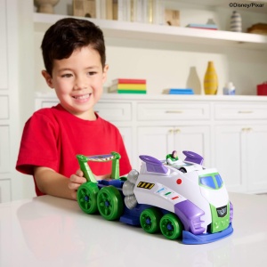Masina de jucarie Hot Wheels Disney Pixar Buzz Lightyear cu transportor, 164 - Img 2