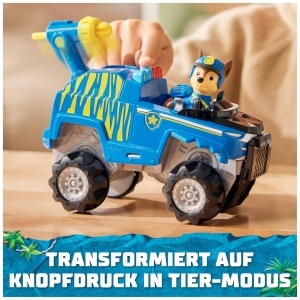 Masina de jucarie PAW PATROL Jungle Pups - Vehicul Tiger cu figura Chase, 3 ani - Img 3