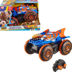 Masina de teren cu telecomanda Hot Wheels Tiger Shark Climber, 3 moduri de joc, super grip