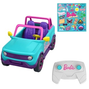 Masina de Teren RC Hot Wheels Barbie SUV, Capacitate 2 Papusi, Viteza 8.5 kmh