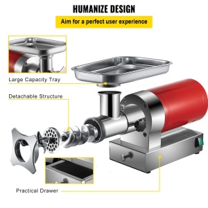 Masina de tocat carne electrica VEVOR 1100 W 300 kg/h, 180 rpm cu 2 placi de macinat Set carnati, pentru sarcini grele Comercial Comercial - Img 6