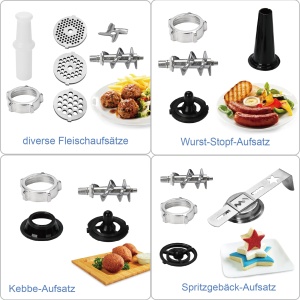 Masina de tocat carne Emerio MG-130207 600W Accesorii multifunctionale BPA free - Img 4